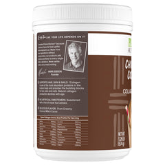 Primal Kitchen Chocolate Collagen Fuel prepared mug reveals creamy, dairy-free chocolate drink.