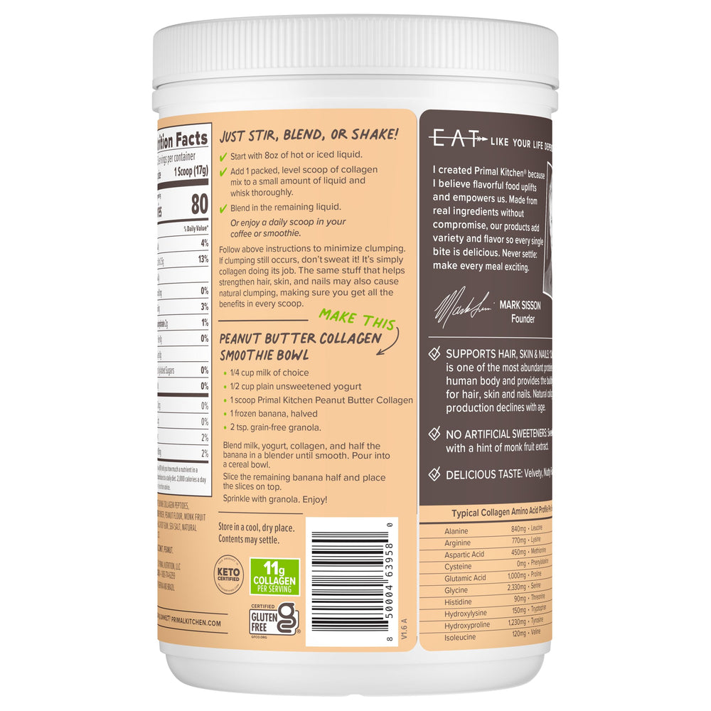 Coconut milk powder and vanilla highlight clean ingredients in Primal Kitchen mix