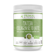 Primal Kitchen Matcha Collagen Keto Latte powder pack showcasing keto-friendly blend