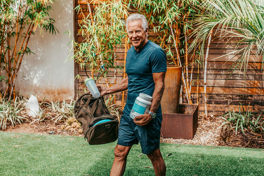 Serving cup ready after a workout with Primal Fuel branding