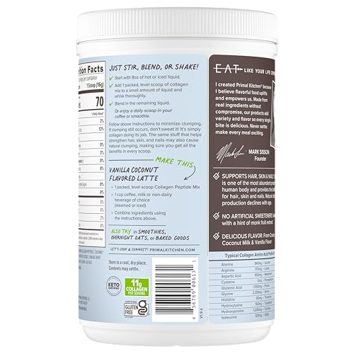 Ingredients panel and gluten-free Keto Certified seals on Primal Kitchen label.