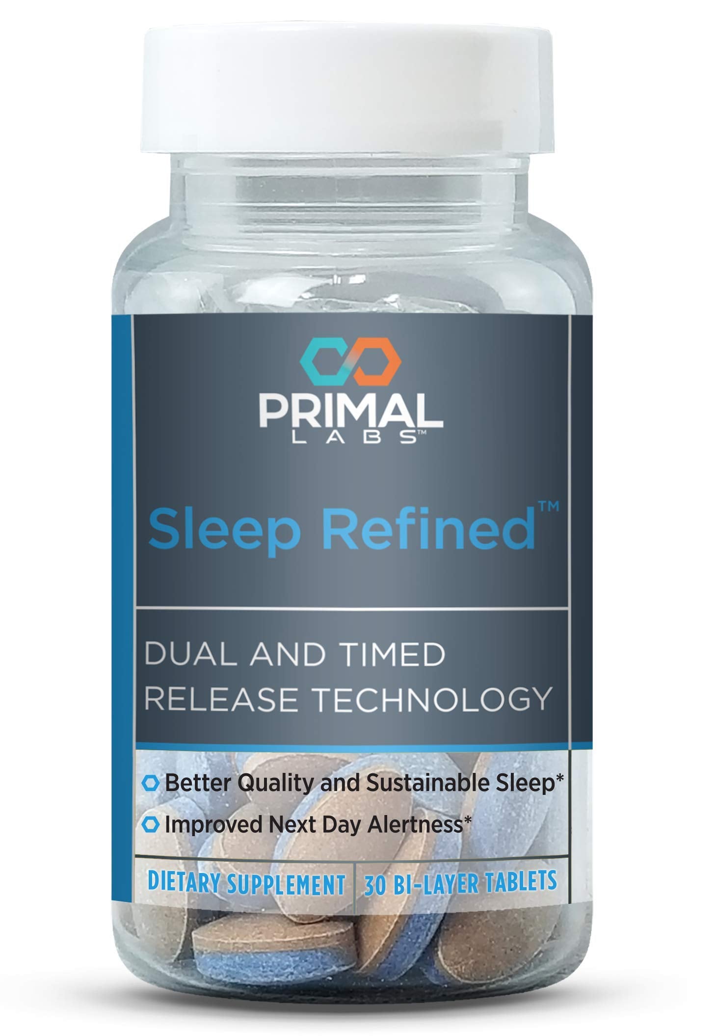 Primal Labs SleepRefined bottle image for a seamless nightly routine.