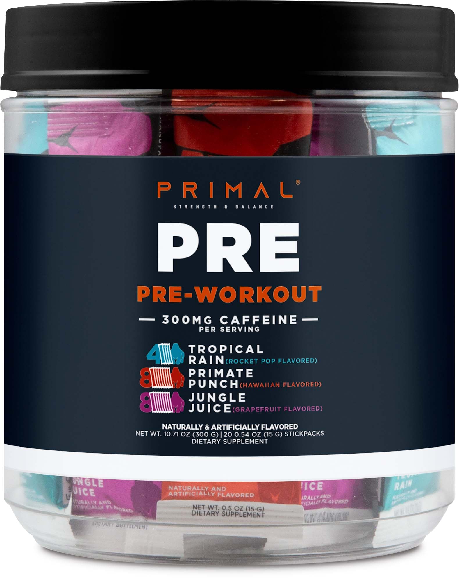 Primal PRE Pre-Workout Variety Pack – Tropical Rain, Primate Punch & J ...