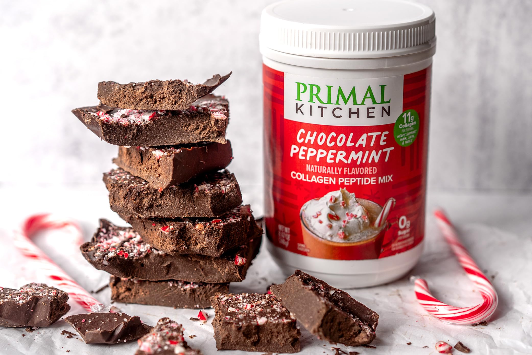 Baked chocolate peppermint cookies using Primal Kitchen collagen mix