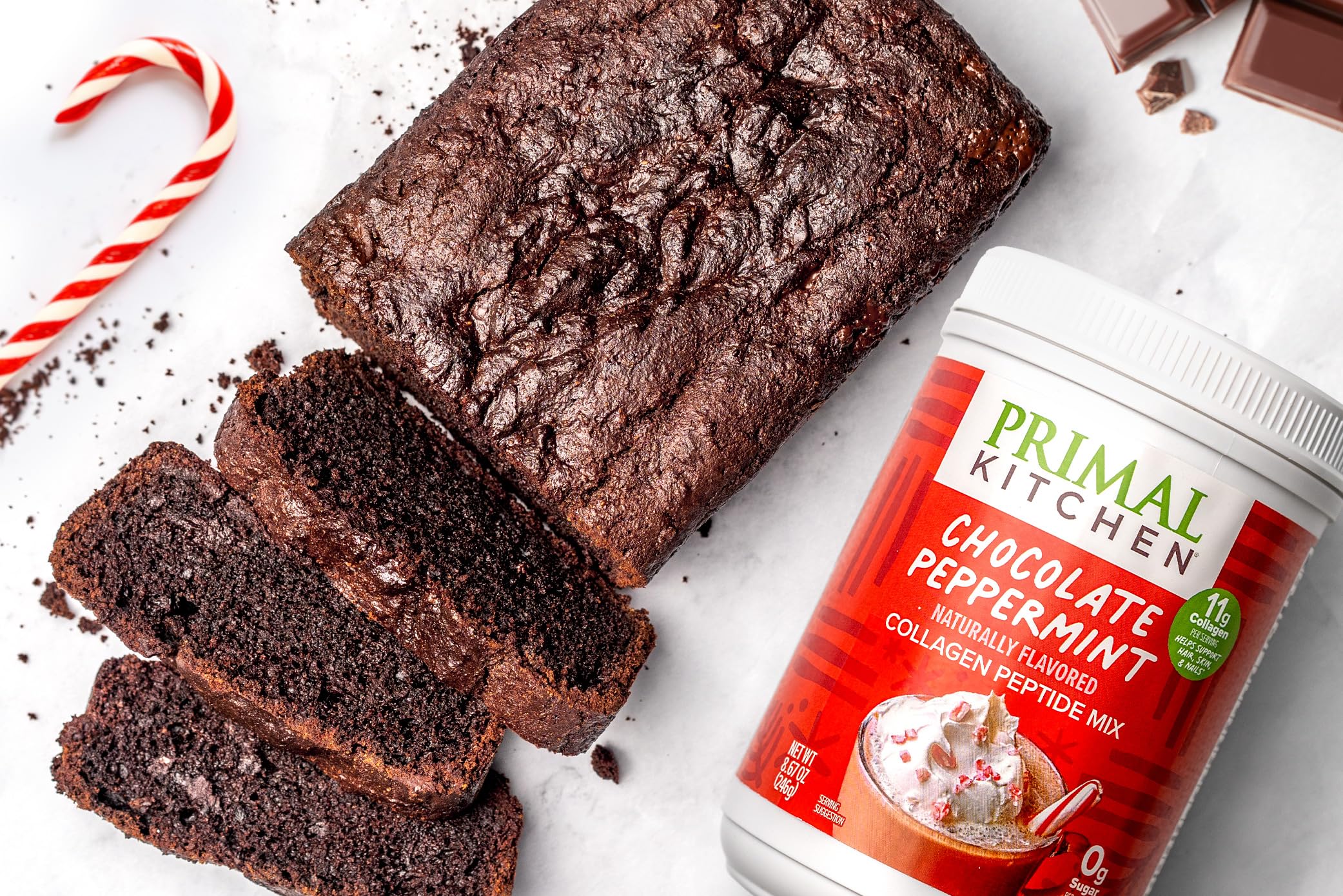 Limited-edition Primal Kitchen holiday packaging on the collagen tub