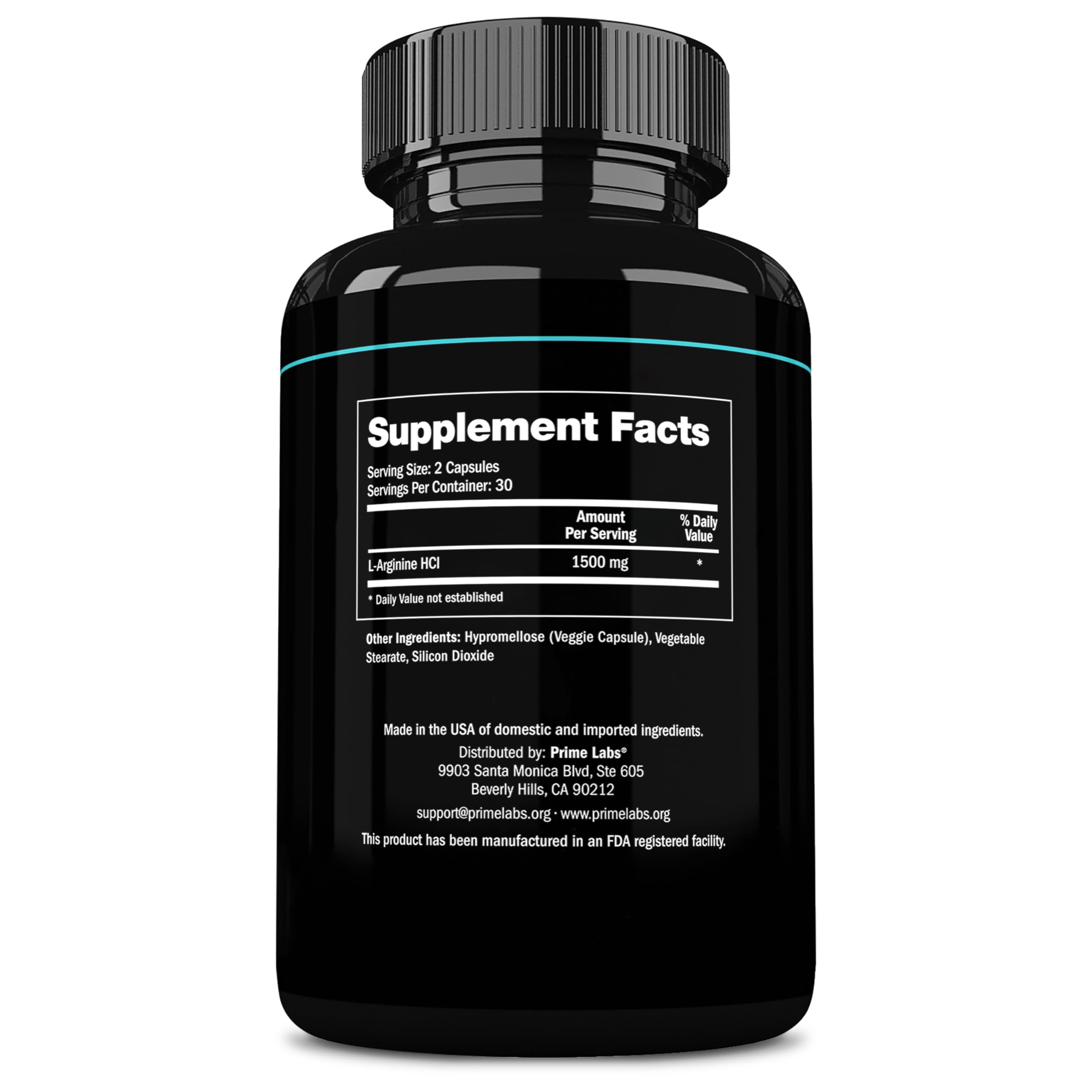Prime Labs L Arginine 1500mg packaging in a no2-boost context.