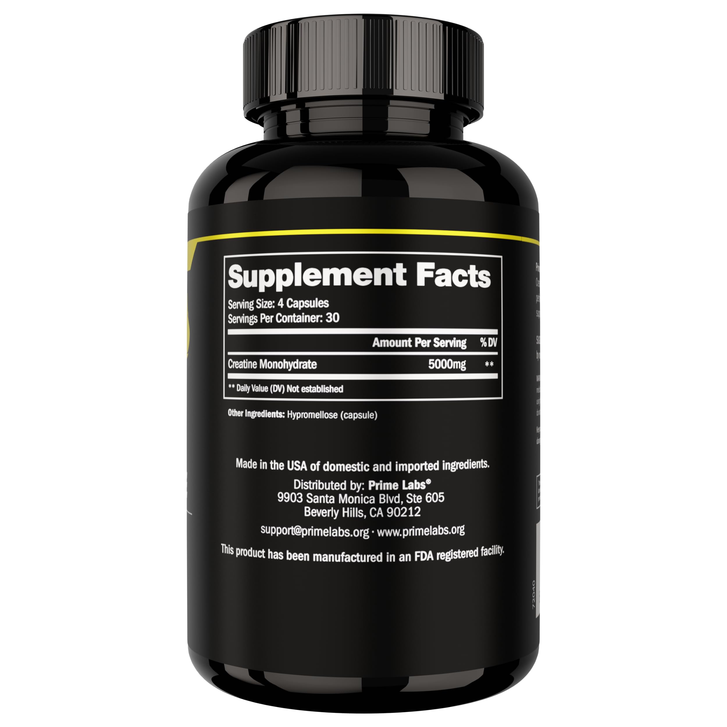 Prime Labs creatine monohydrate capsules with other supplements