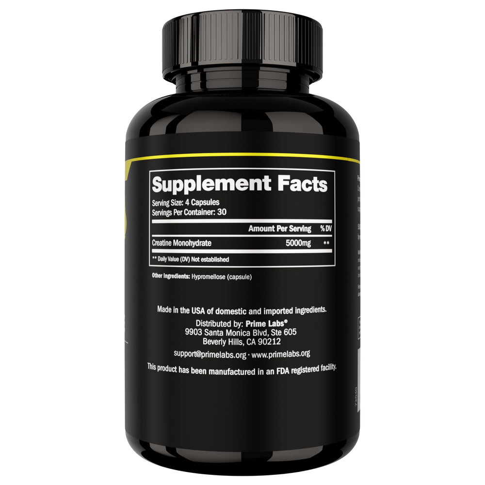 Prime Labs creatine monohydrate capsules with other supplements