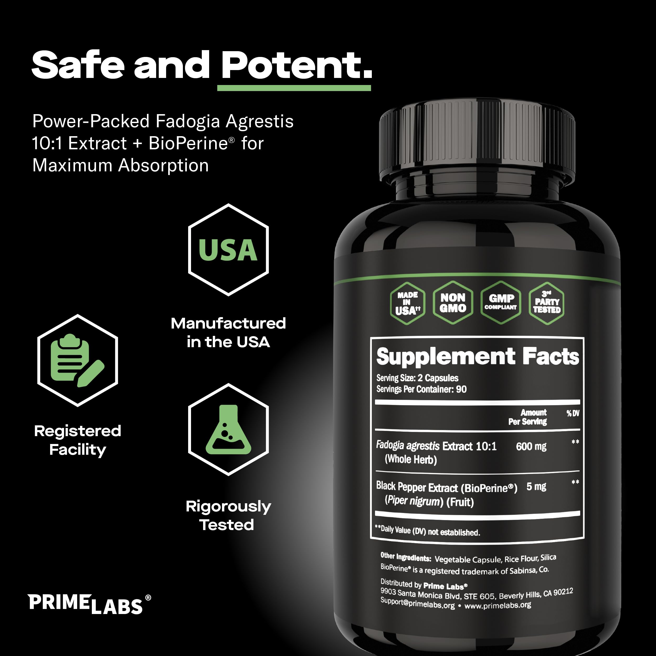 Prime Labs Fadogia Agrestis 180-capsule bottle packaging