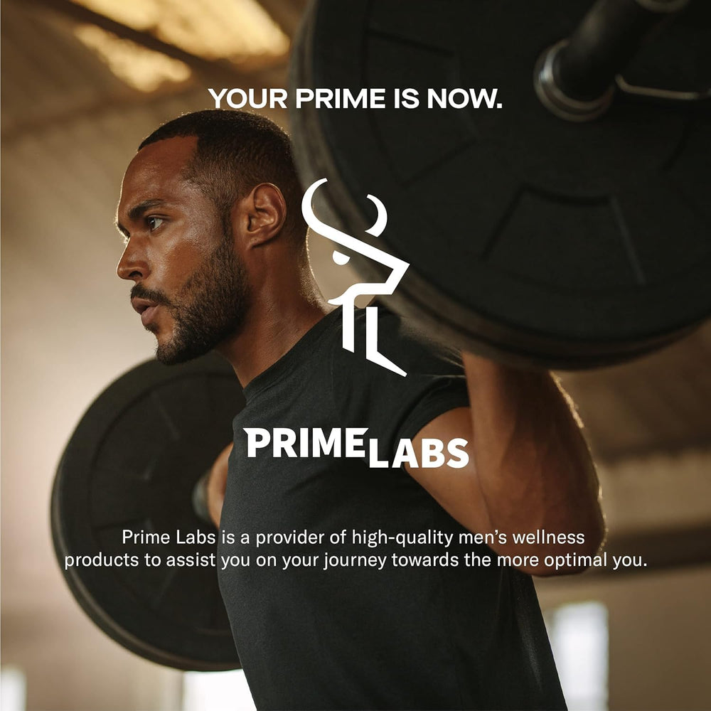 Energy and focus imagery around Prime Labs Fadogia Agrestis bottle
