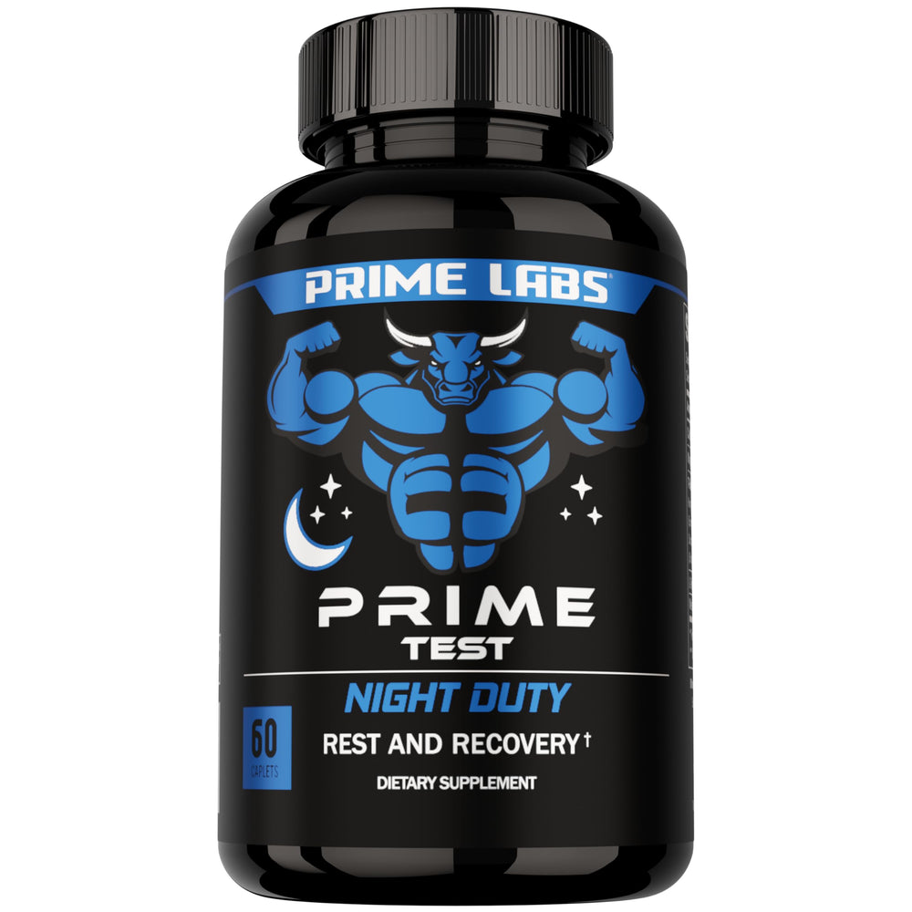 Prime Labs Night Duty bottle front view for nighttime rest and recovery