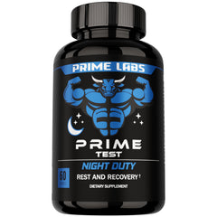 Prime Labs Night Duty bottle front view for nighttime rest and recovery