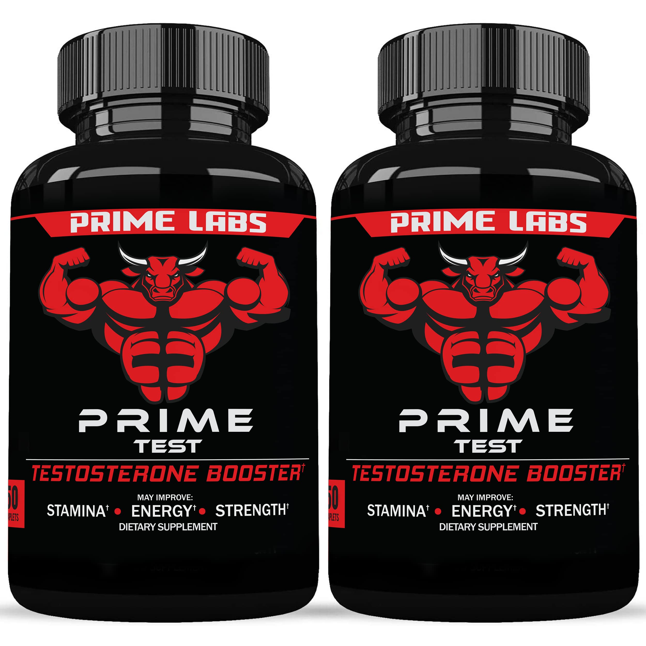 Prime Labs Prime Test bottle front view suggests daily testosterone support and focus.
