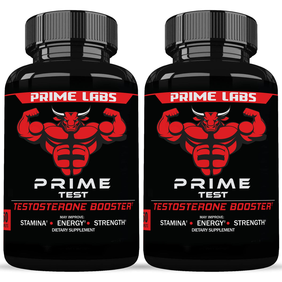 Prime Labs Prime Test bottle front view suggests daily testosterone support and focus.