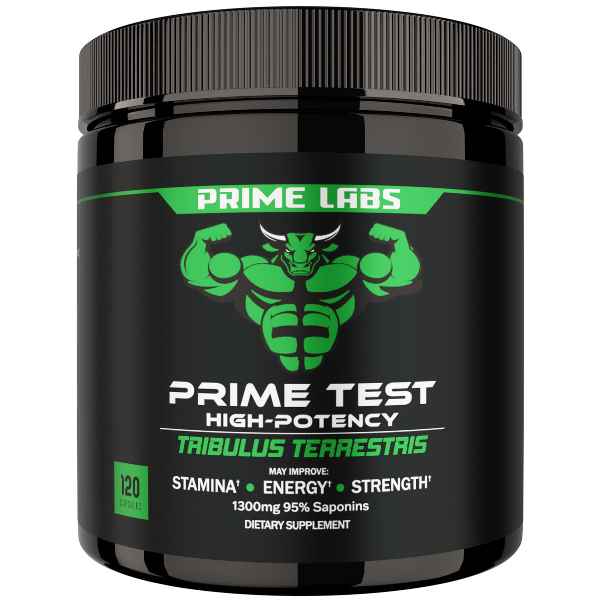 Prime Labs Tribulus Terrestris 1300mg cápsulas para energía diaria.