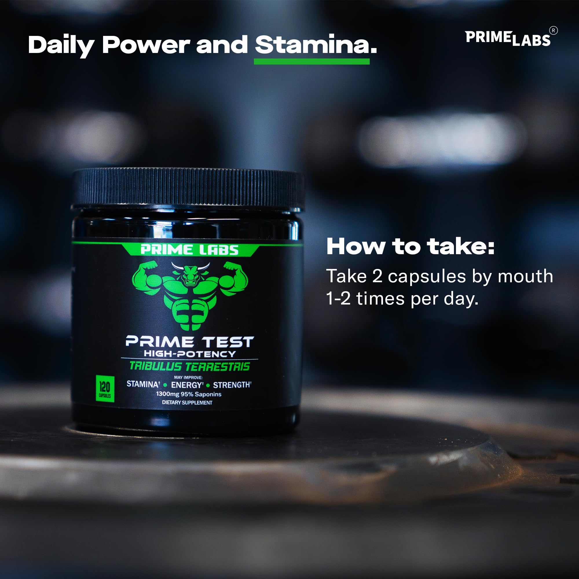 Prime Labs Tribulus Terrestris 1300mg potencia entrenos y resistencia.