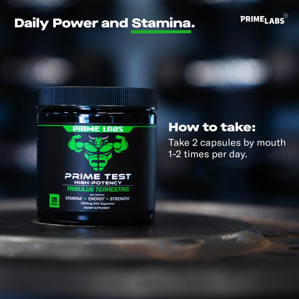 Prime Labs Tribulus Terrestris 1300mg potencia entrenos y resistencia.