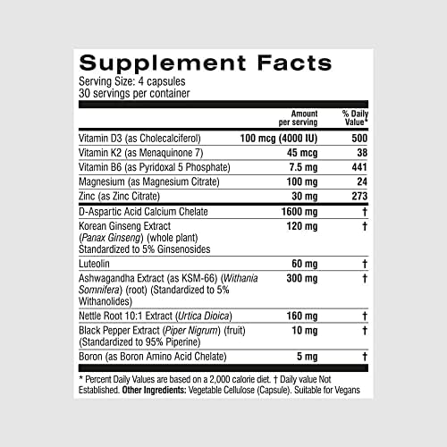 Prime Male ingredient icons hint at D-Aspartic Acid and ginseng benefits
