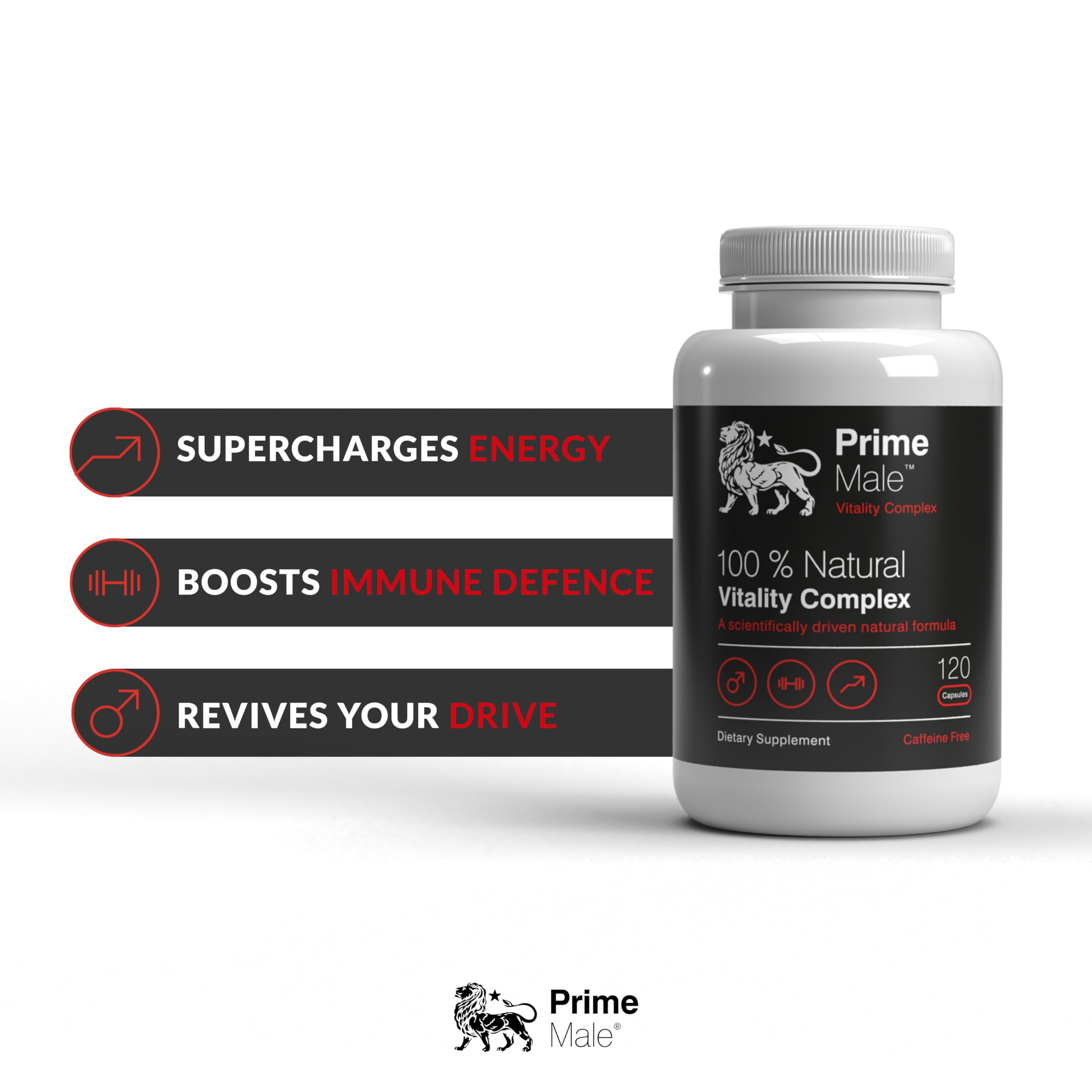 Prime Male on a clean shelf in a lifestyle setup for daily wellness
