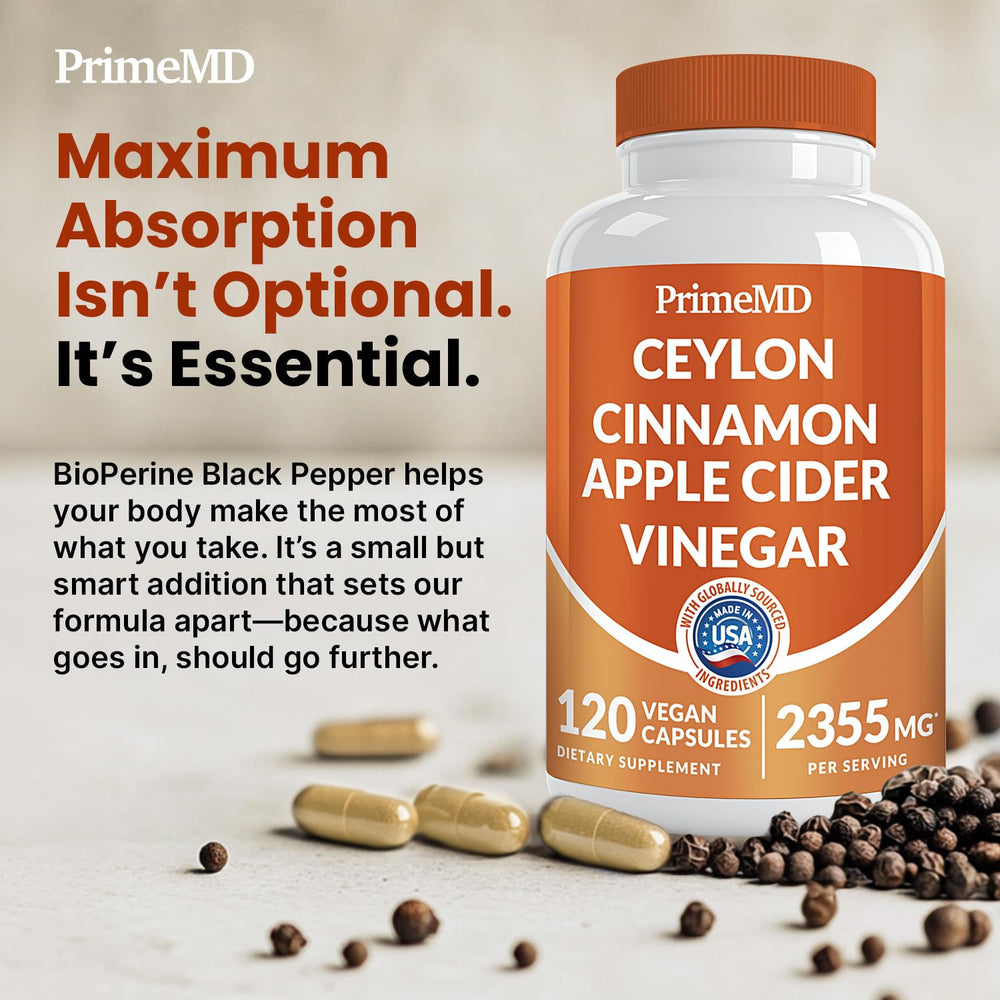 PrimeMD 5-in-1 cinnamon capsules ingredients panel for transparency