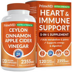 PrimeMD Ceylon Cinnamon Powder bottle showing 1000 mg per serving for daily balance