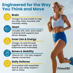 PrimeMD lemon-softgels being taken daily for easy swallowing.