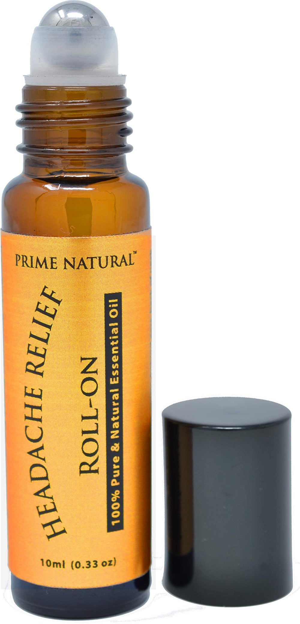 Prime Natural Headache Relief roll-on bottle for on-the-go soothing.