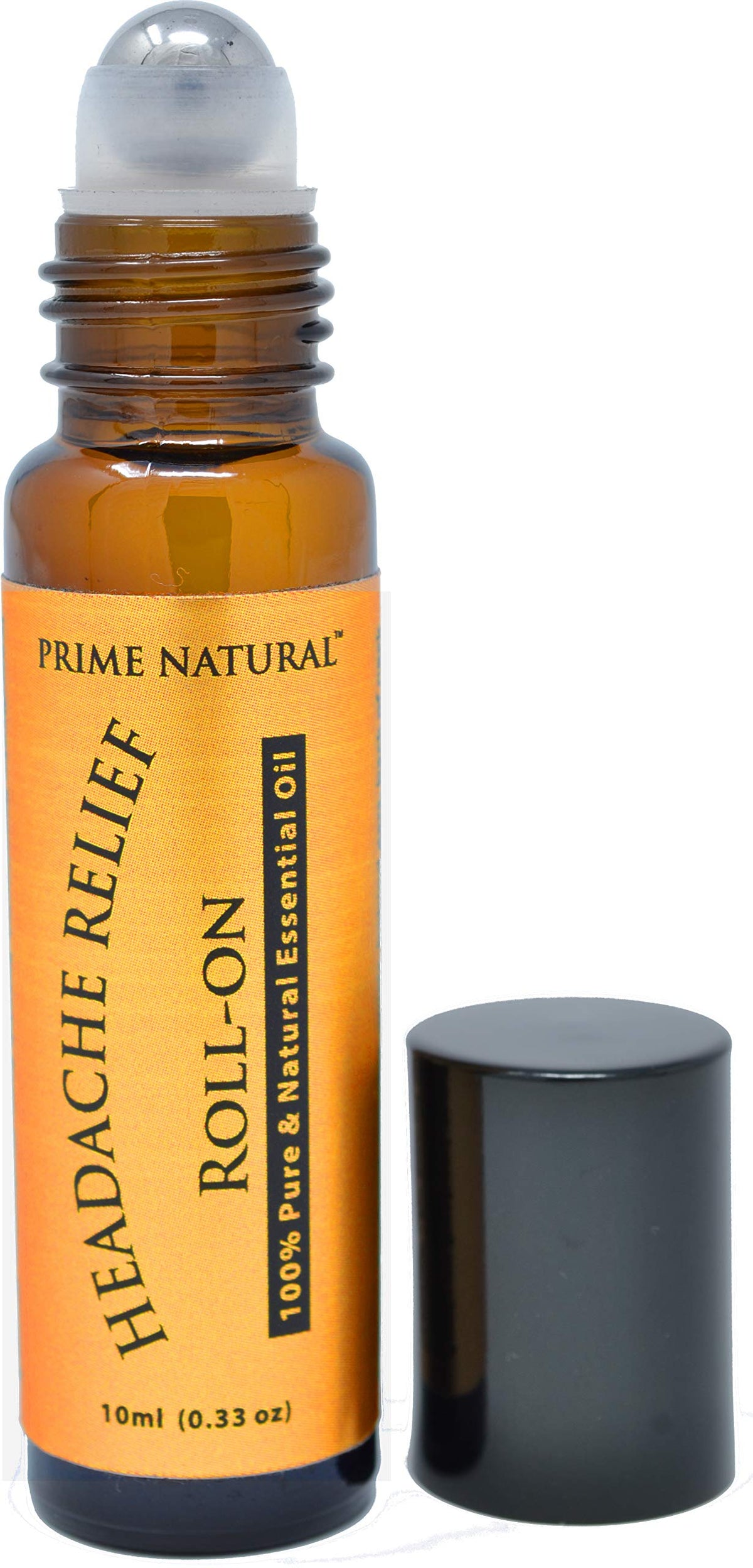 Prime Natural Headache Relief roll-on bottle for on-the-go soothing.