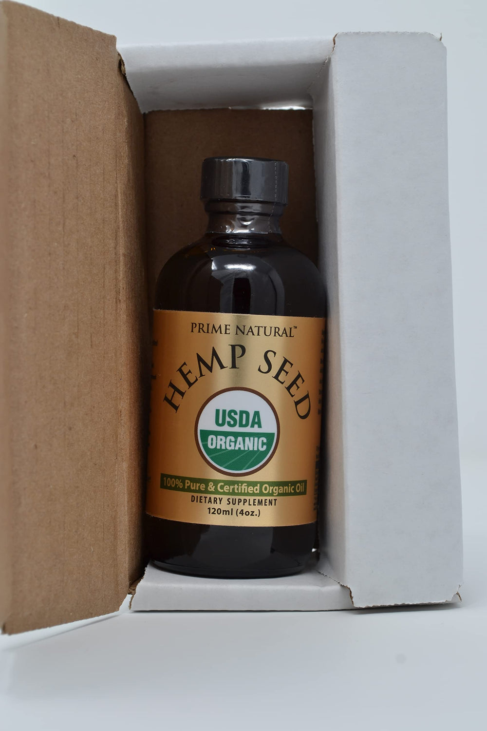 Tamper-proof seal keeps Prime Natural oil fresh after opening.