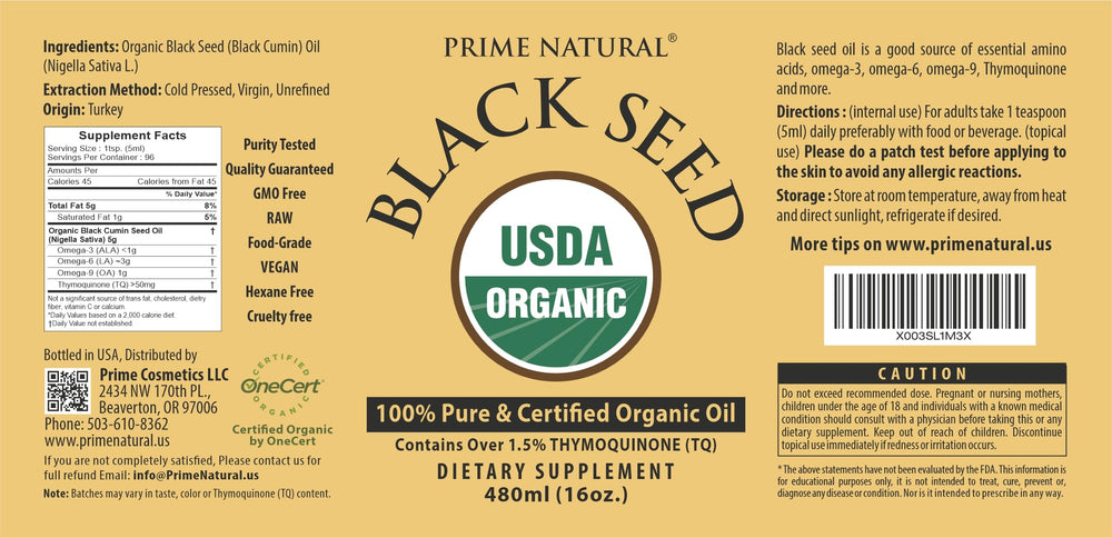 PRIME NATURAL Organic label signals Turkey-origin oil with certified quality