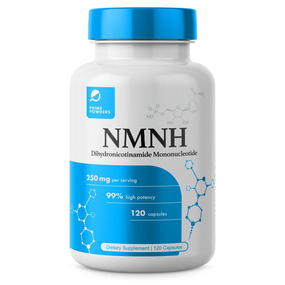 Prime Powders NMNH bottle front showing premium NAD+ supplement.