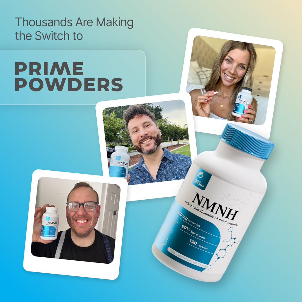 Prime Powders NMNH packaging box prepared for daily use.