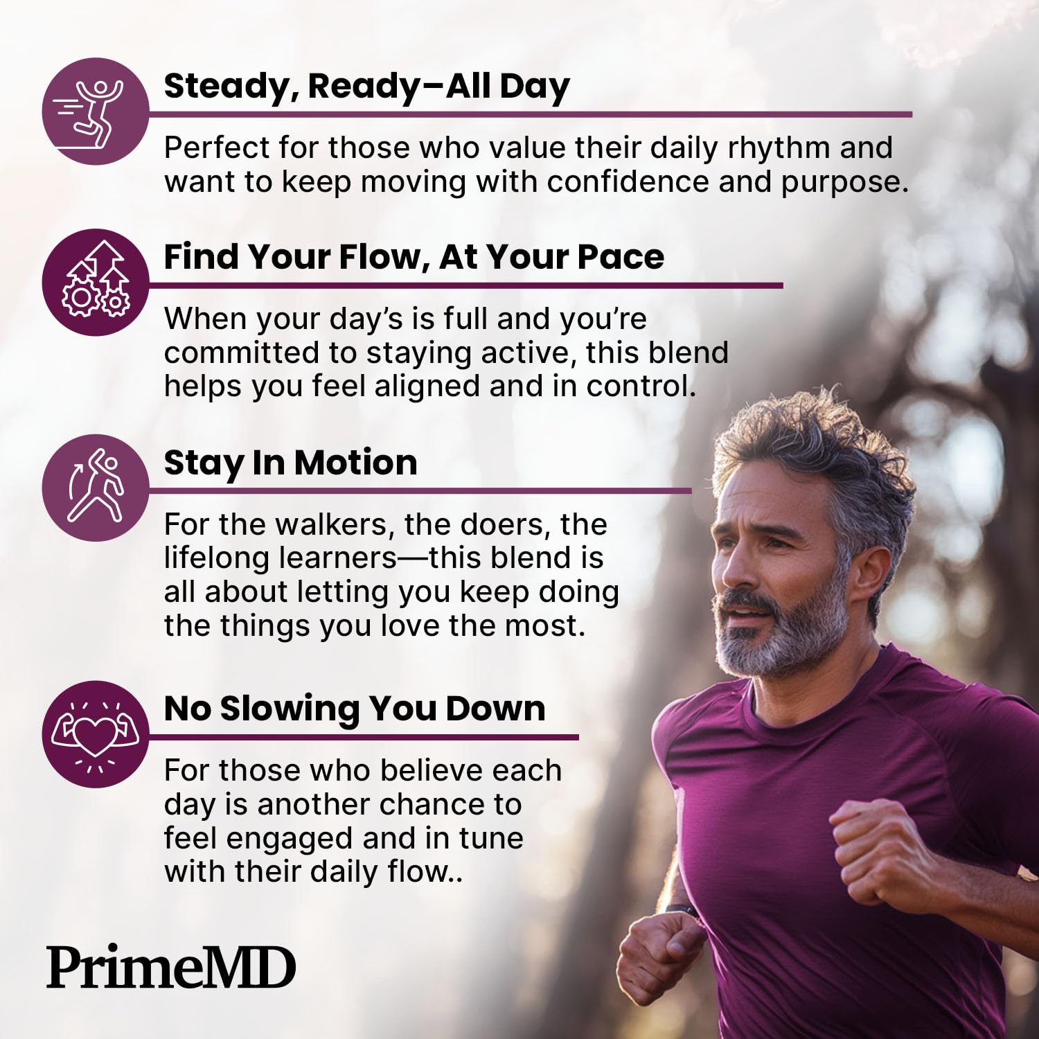 PrimeMD ingredients panel highlighting CoQ10, beet root, garlic in one formula