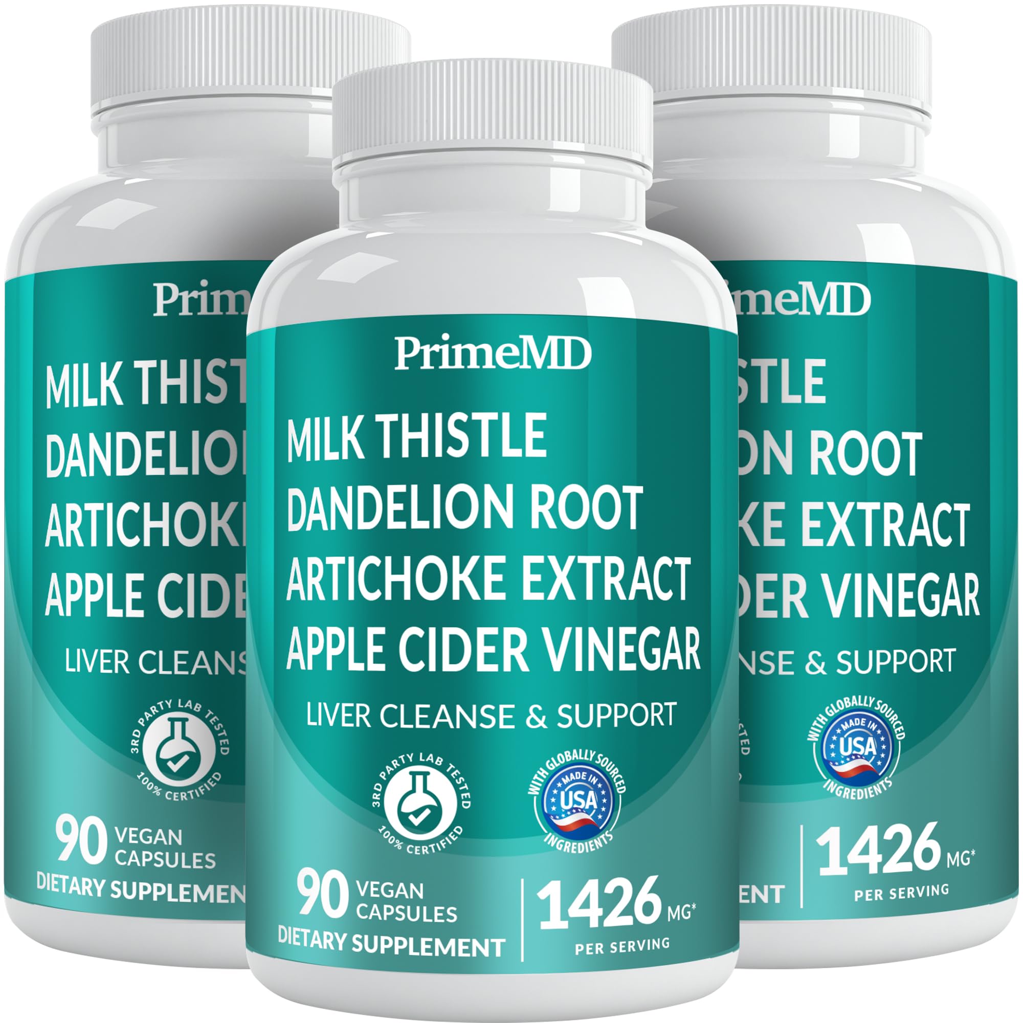 PrimeMD 32-in-1 Liver Support bottle showing the full product for everyday liver care