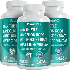 PrimeMD 32-in-1 Liver Support bottle showing the full product for everyday liver care
