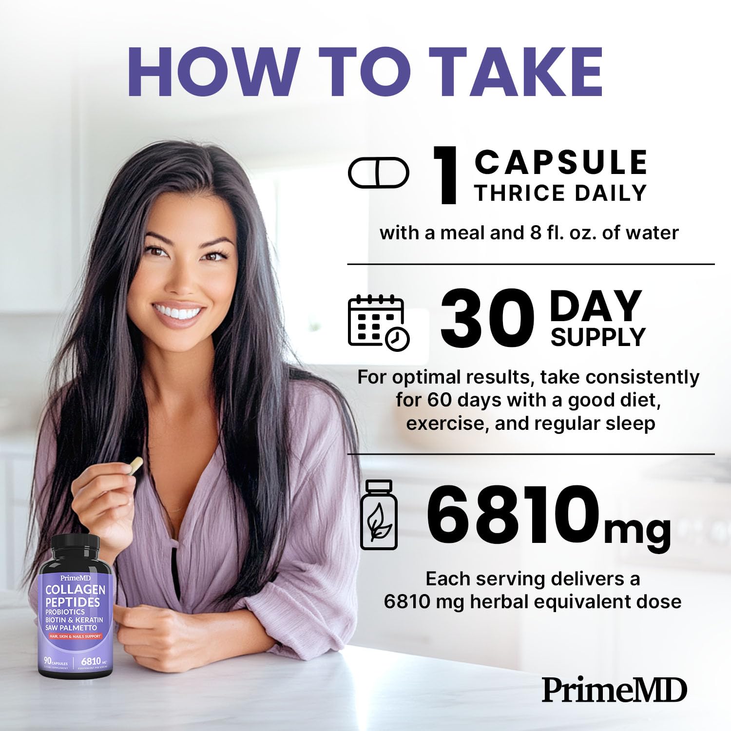 PrimeMD biotin hyaluronic acid combo suggesting skin hydration and hair health