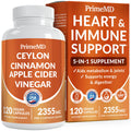 PrimeMD 5-in-1 Ceylon Cinnamon Capsules 2355mg – 120 Count with Apple Cider Vinegar, Turmeric & Ginseng