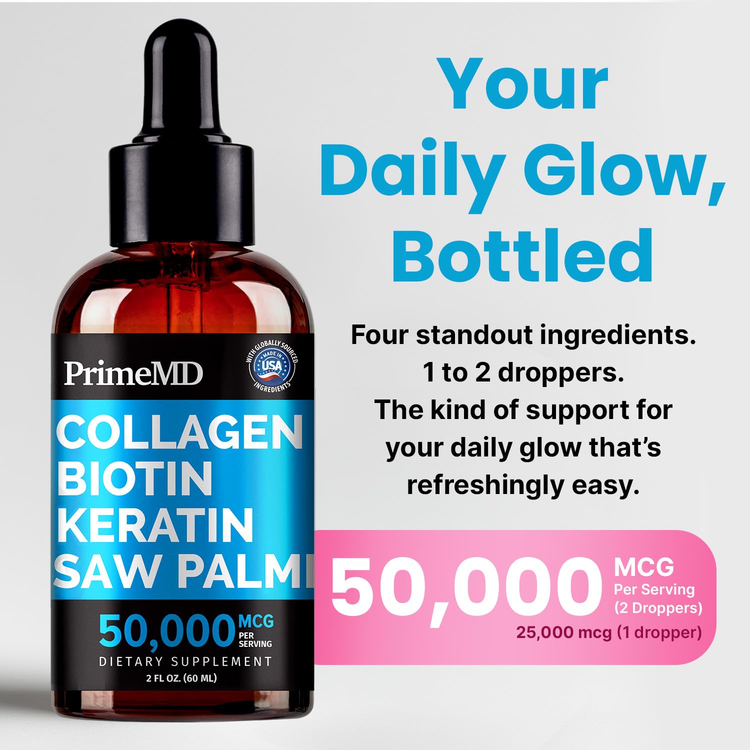 PrimeMD dropper with raspberry flavor supports easy daily intake