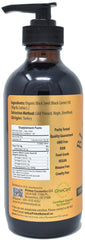 PRIME NATURAL Black Seed Oil label closeup shows USDA Organic Turkey origin.