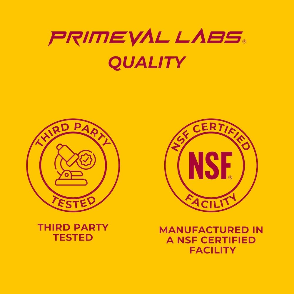 Primeval Labs ingredient label closeup emphasizes purity and ingredients.