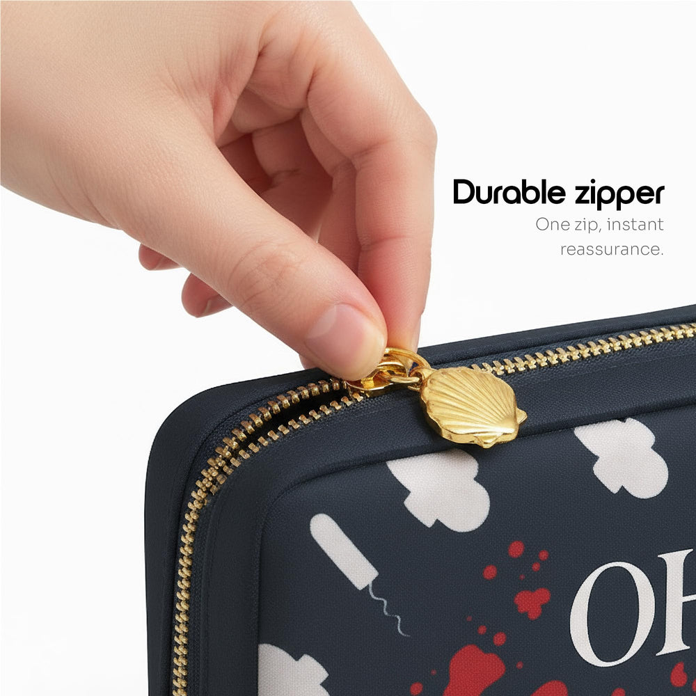 Primo Lines period bag doubles as makeup or toiletry pouch