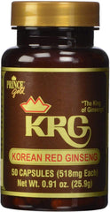 Prince Of Peace Korean Red Ginseng capsules bottle for daily energy and focus support.