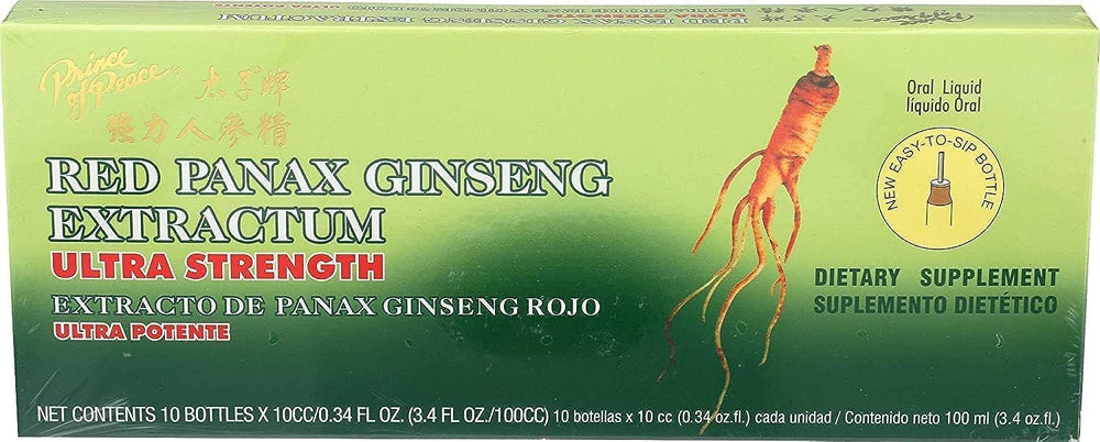 Prince of Peace Ultra Strength Red Panax Ginseng bottle, a 3-pack, for daily energy support