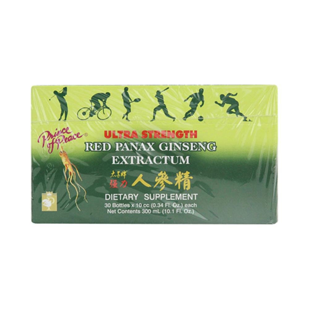 Prince of Peace Ultra Strength Red Panax Ginseng 10cc vial supports daily energy and focus
