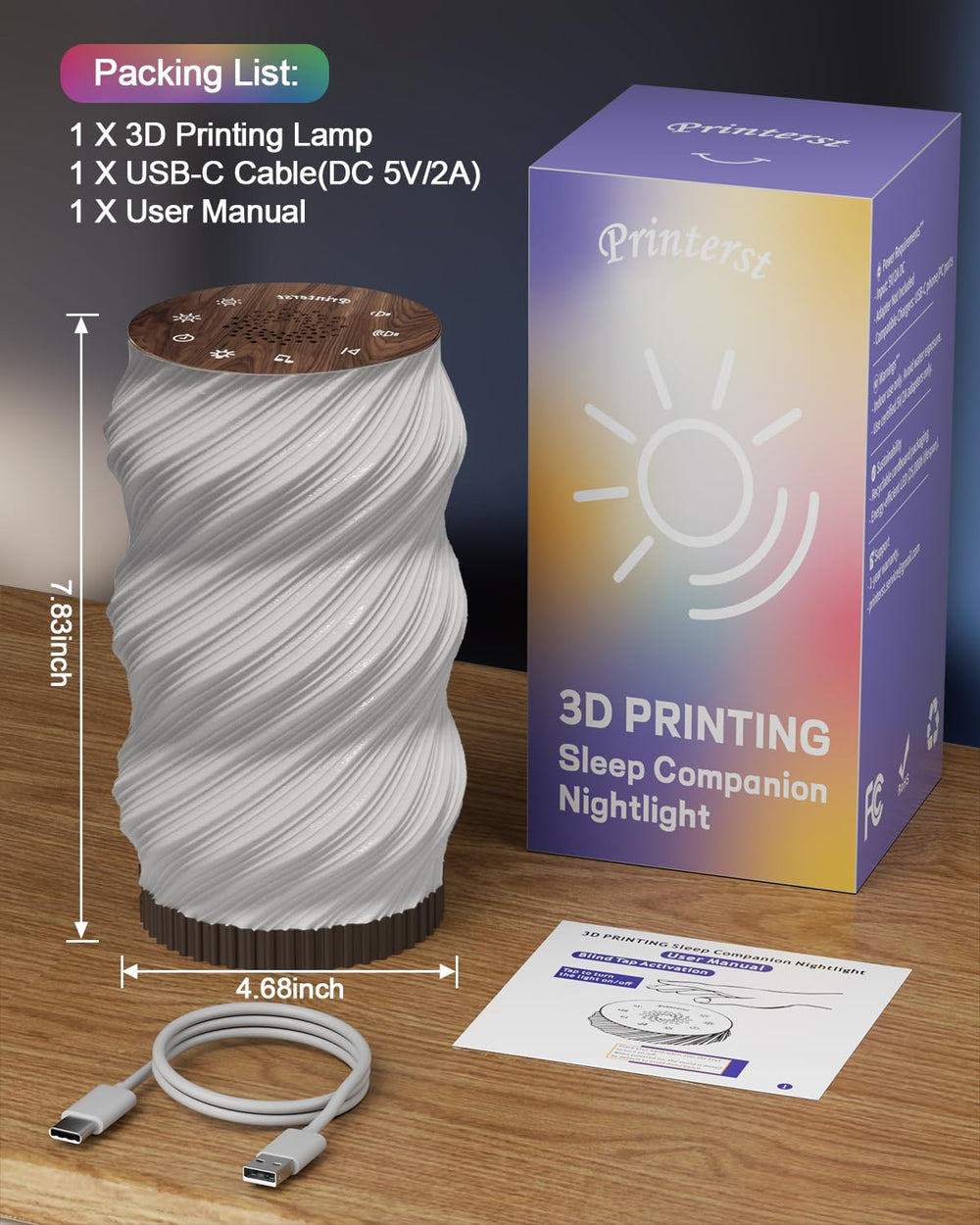 Printerst 3d-printed-lamp-shade crafted from PETG adds eco style.