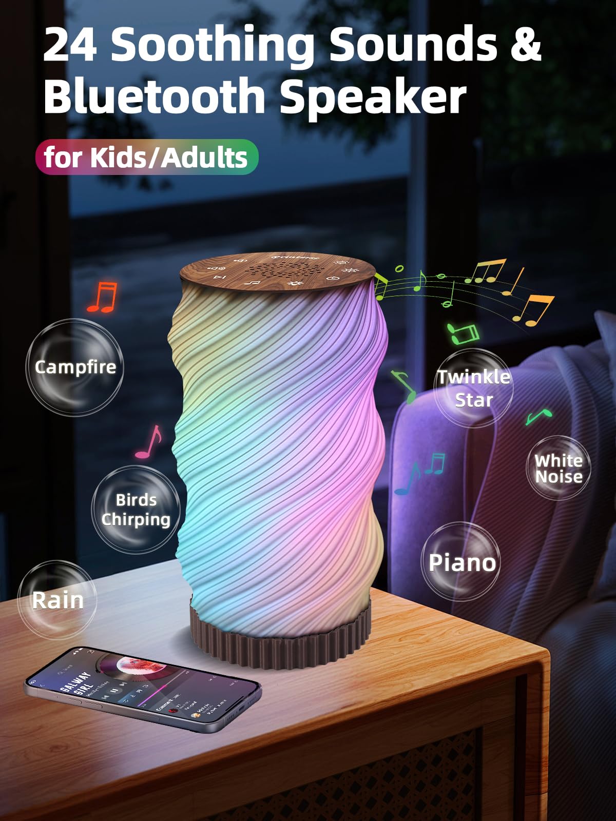 Printerst Bluetooth speaker feature lets you stream music while relaxing.