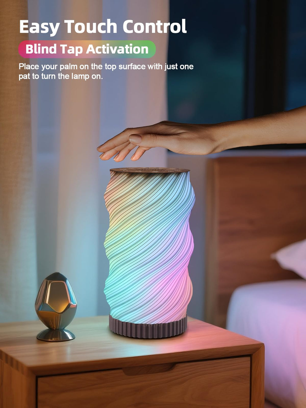 Printerst one-tap-activation enables quick bedtime lighting.