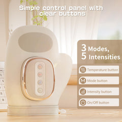 Prisag hand massager offers adjustable heat settings for personalized comfort.