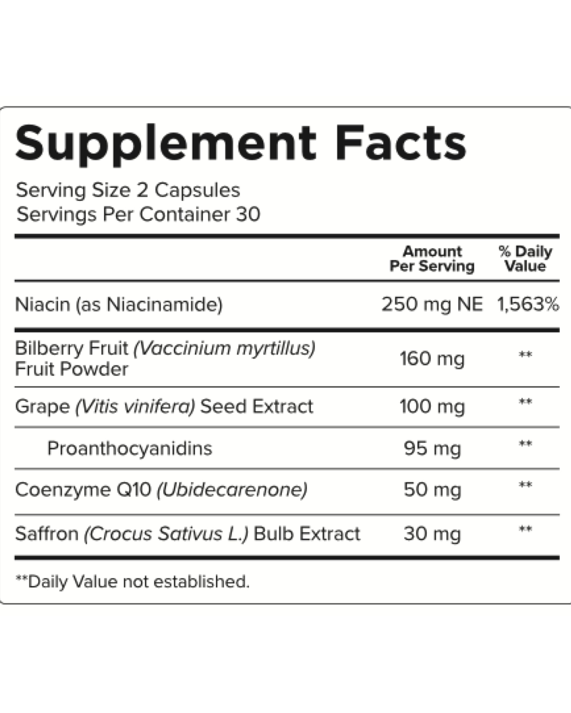 Pristene bilberry capsules closeup emphasizes antioxidants for healthy ocular circulation