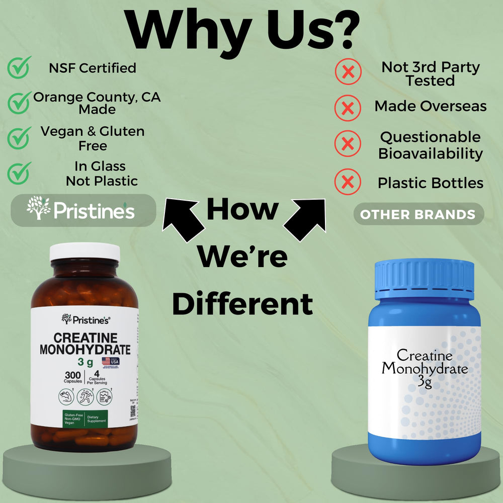 PRISTINE'S Creatine Monohydrate Capsules athlete-workout scene highlights performance.